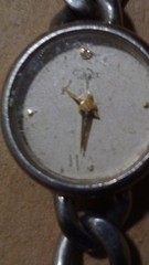 Timex Quartz Analog Wristwatch Silver Metal Bracelet White Dial Dot Indexes