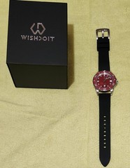 Wishdoit Triton Prism Coral Red Dial Automatic Sapphire Crystal 40mm Watch
