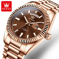 OLEVS Men’s Watch Top Brand Luxury Wrist Watch For Men Fashion Rose Gold Steel