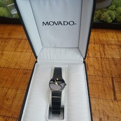 Movado Museum Watch Womens 22mm Black Dial Black Tone Round 84.C6.881.2A