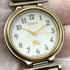Working New Battery Burberry Wristwatch White Dial Horse Logo Quartz Combination