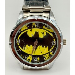Batman DC Comics Watch Silver Tone Stainless Steel Link Bracelet New Battery