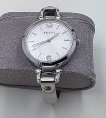 Fossil Georgia Womens Watch 32mm Stainless ES3269 New Battery 6.25″ Works Nice