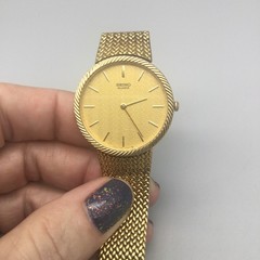 Seiko Watch Women 32mm Gold Tone Dial 7430-7000 BROKEN PARTS REPAIR 7.25″