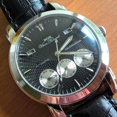 NEW MENS 20 JEWEL AUTOMATIC VAAN KONRAD CALENDARIUM WATCH BLACK EXCESSION MODEL
