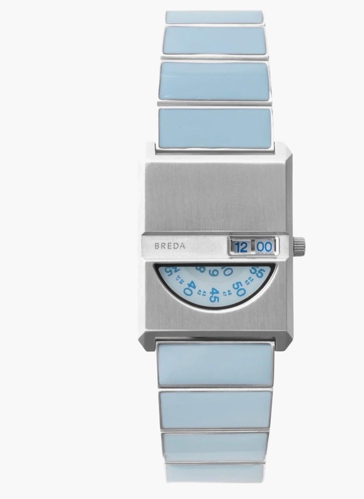 Breda Pulse Tandem Stainless Steel Bracelet Watch, 26mm light Blue/purple