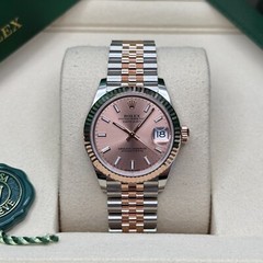 Rolex Datejust 31 NEW 2025 Sundust Index Two Tone Rose Gold Fluted Jubilee