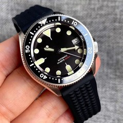 SKX013 Small 37mm NH35 Dive Mechanical Watch Men Black Wristwatch 120 click