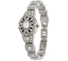 Isaac Mizrahi Live! Covered Case Metal Silver Tone Bracelet Watch