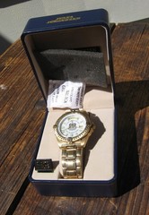 Mens Jules Jurgensen Analog Watch Gold Tone 7670Y Union Pacific w/ Box Working