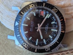 Vintage 1970’s De Luxe Diver w/Tachy Dial,Warm Patina,Red Date Wheel,Runs FAST