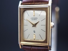 Sitizen 4-1012012 Ref.49-2205 Gold Tank Qz 20mm Unisex Watch From JAPAN
