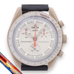 Omega x Swatch Speedmaster SO33C100 Quartz Men’s Watch Beige/Black
