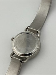 Vintage Mudd Watch Women 25mm Silver Case 6.25″ Pink/Silver Band- New Battery