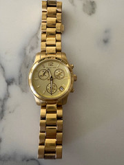 Michael Kors Gold-Tone Chronograph Date Quartz Analog Metal Bracelet Watch