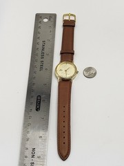 [ SERVICED WORKS ] 1990s LORUS Mickey Mouse Gold Coin Lorus Watch Disney Vintage