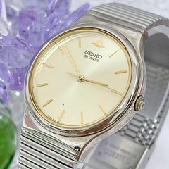 Seiko 5Y31-6020 Quartz Slim Watch with Crown Logo, Vintage Design 【USED】