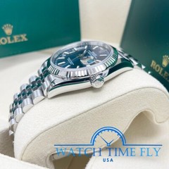 Rolex 126234 Stainless Steel Datejust 36mm Fluted Bezel Blue Index Dial Jubilee