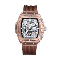 ONOLA Men Quartz Watch Multifunction Chronograph Waterproof Luminous Transparent