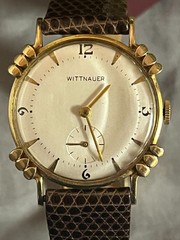 Vintage Wittnauer 14K Solid Gold – 1950’s Art Deco Men’s Watch – With case & box