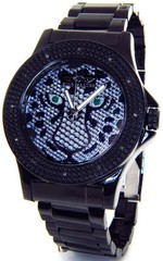 KING MASTER DIAMOND TIGER LEOPARD CHETAH FACE LARGE BLACK CASE BAND TECHNO JOJO