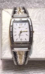 Montana Silversmiths Watch Texas Star Frame Silver Barb Wire Band New Bat Great
