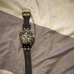 Invicta S1 Rally Men’s Quartz Chronograph Date Black Dial Gold Case Silicone