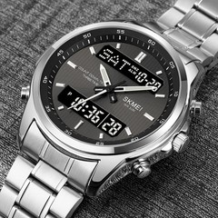 SKMEI Dual Analogue Digital Watch Stainless Steel Date CHRONO Sport Men Watches