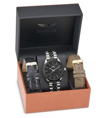 Gianello Kryton Interchangeable 3 Strap Watch Set