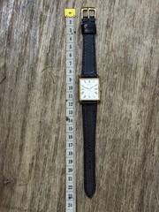 Vintage Seiko 2220-3190 Manual Wind Gold Tone Rectangular Roman Dial Watch