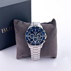 Bulova Classic Marine Star Blue Dial Chronograph 98B400 Quartz Men’s Watch
