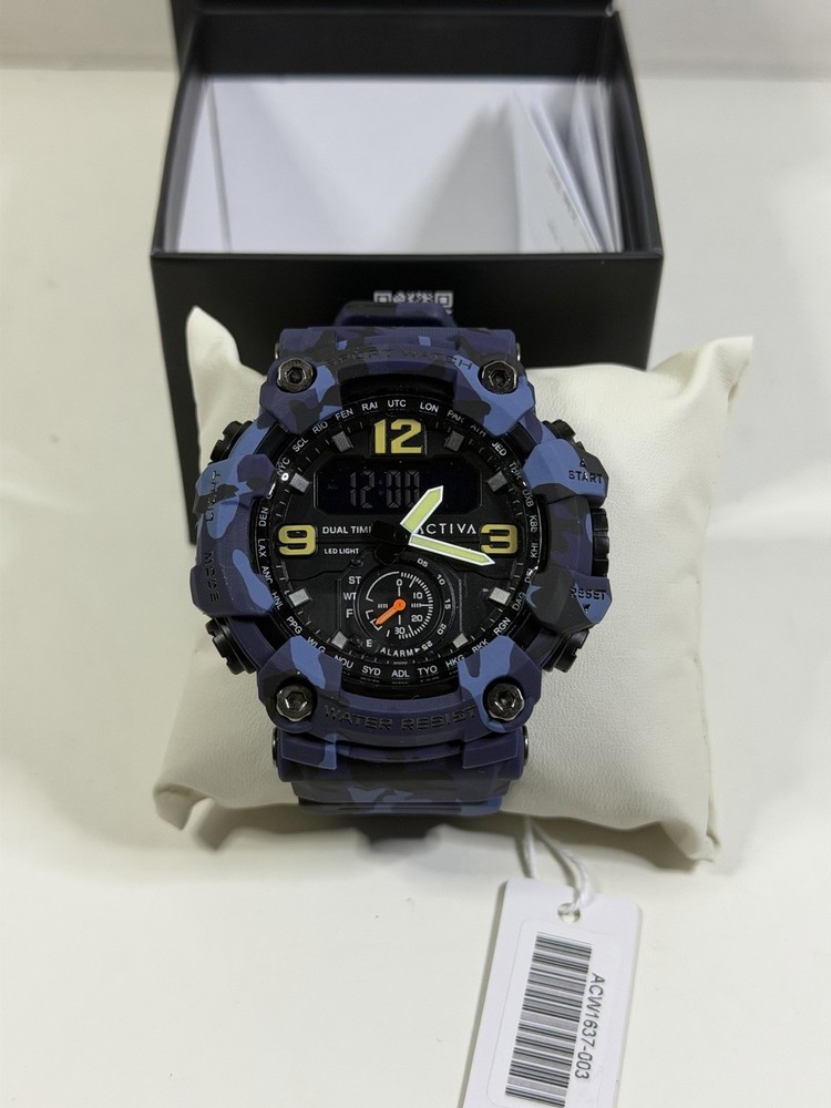 Activa X Invicta BlackOps Digital Men’s Watch-56mm, Camouflage Blue ACW1637-003