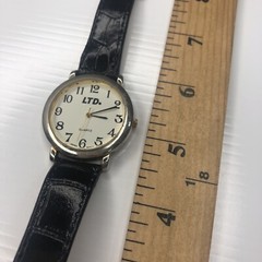 X11 LTD 23302BWX 36002 Japan Silver Black Croc Leather Unisex Watch Untested