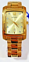 97D107 BULOVA DIAMOND ACCENT STAINLESS STEEL MEN’S WATCH M-495