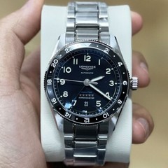 NEW Longines Spirit Zulu Time 42mm Black Dial Steel Men’s Watch L38124536