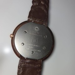 TISSOT Wood Dial Watch with Brown Leather Band Used Needs Repair