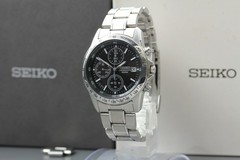 [Near MINT w/ BOX] SEIKO 7T92-0DW0 Chronograph Black Men’s Quartz Watch JAPAN