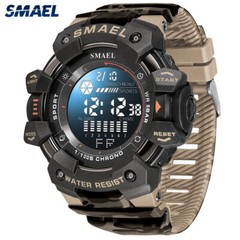SMAEL Men Digital Watch Camouflage Strap for Boys LED Countdown Sport Wristwatch