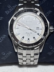 Bulova Marine Star Men’s Watch 96G91 Original Box And Manual ~Needs A Battery~