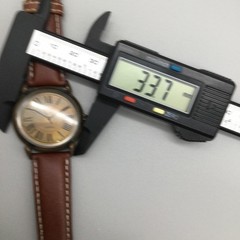 Relic Unisex Watch 34mm Bronze Dial Brown Leather Roman Numeral New Battery