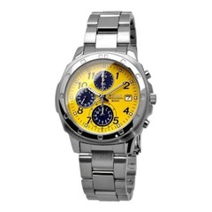 SEIKO SND409 Chronograph Yellow × Navy Stainless Steel Quartz Watch Men’s