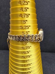 Vintage 50s Rolex 14K Gold Ladies 17.5mm Cocktail Watch Textured Leaf Band