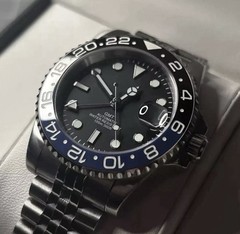 Custom 40mm “Batman/Batgirl” GMT Style Diver Mod Watch NH34 Automatic
