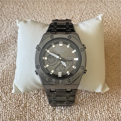 ACTIVA Dual Time Waterproof Men’s Black Metal Analog & Digital Sport Wristwatch