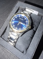 Bulova Men’s Corporate Collection Two Tone Blue Dial 30mm Watch. BRAND NEW