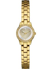 GUESS W0730L2,Ladies Dress,Stainless Steel,Gold-Tone,Crystal Accented Bezel,WR