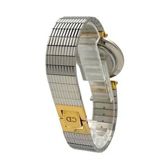 Christian Dior Round Gold Blue Dial Quartz Watch Working 30mm Wrist 18.5cm7.28in