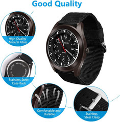 Mens Watch, Analogue Quartz Watch, Military Watch Glow in the Dark Watches for D