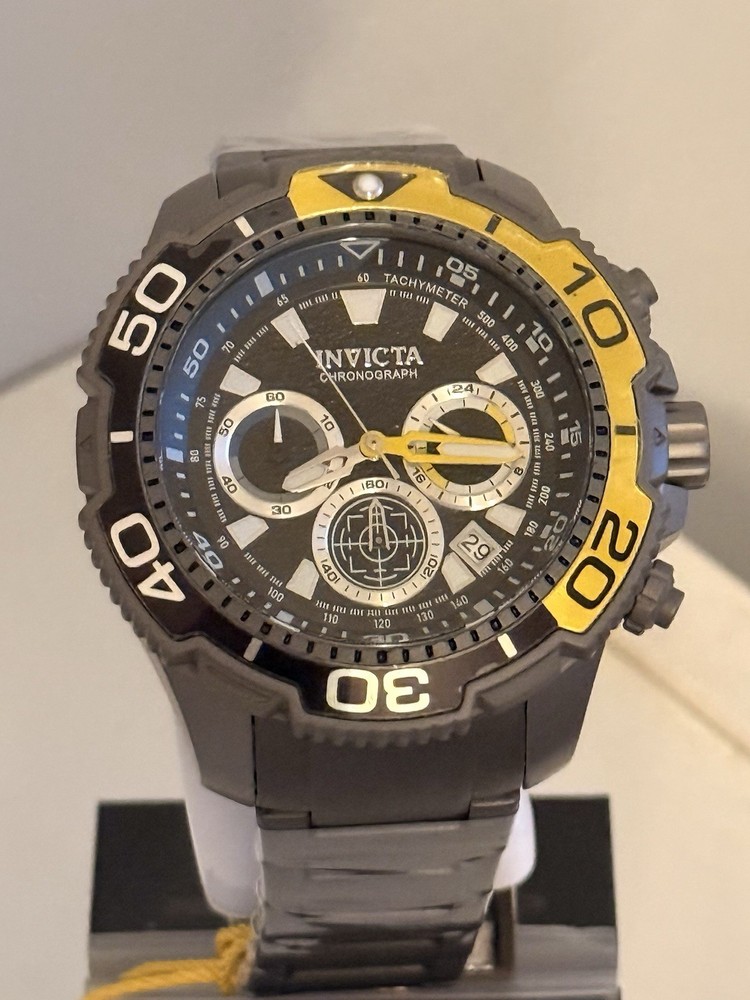 Invicta Commander TI-22 Titanium Men’s 48mm Yellow Black Chrono Watch 49492