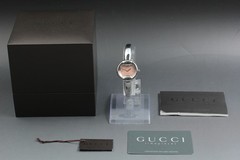 [Near MINT w/Box] GUCCI 1400L Silver Pink GG Dial Quartz Women’s Vintage Watch